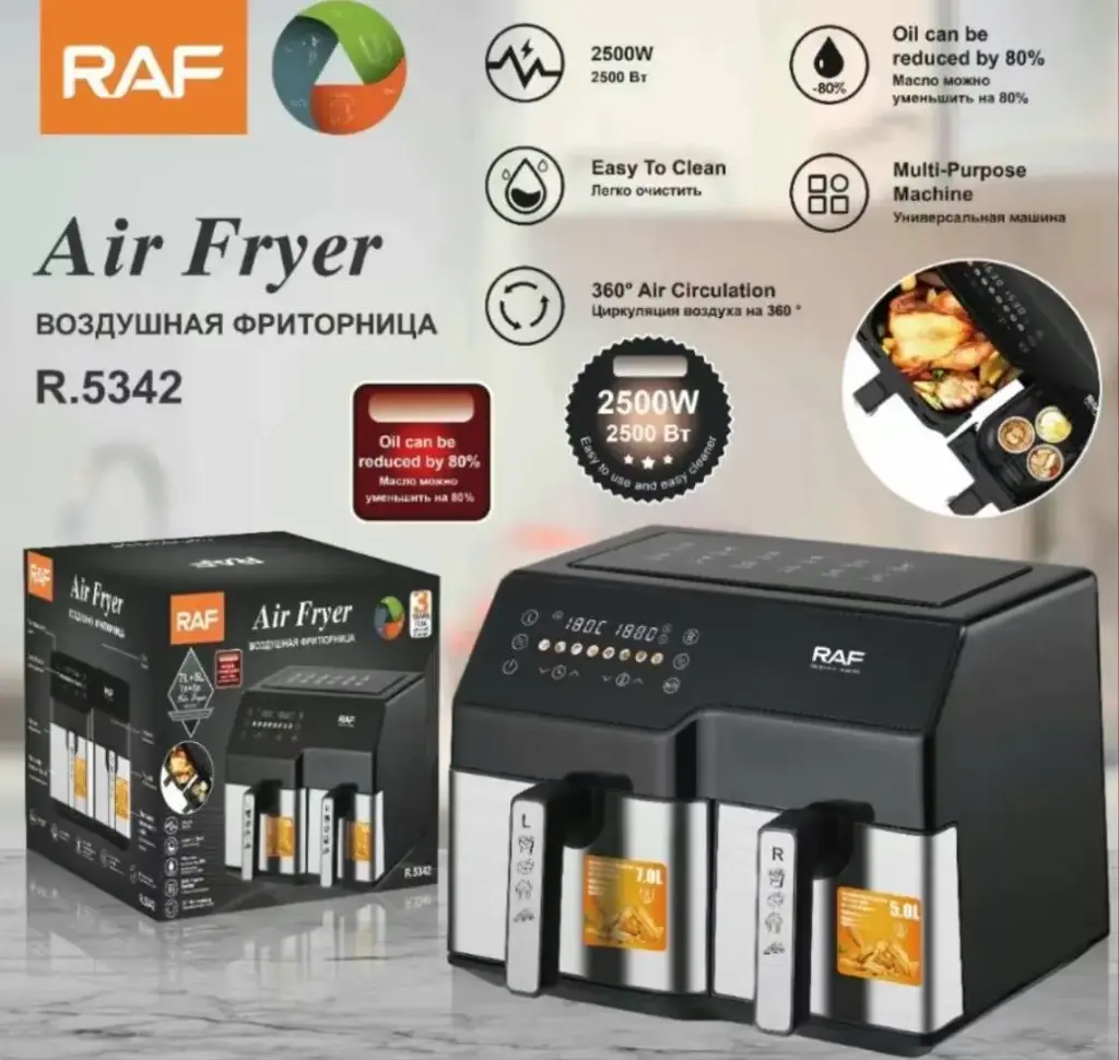 Air fryer double compartiment capacité 9 litres