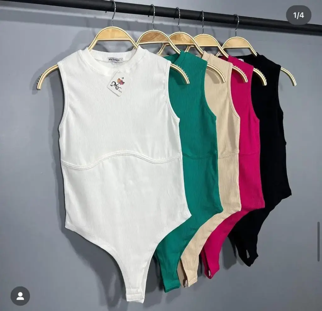 Bodysuit sans manches en coton